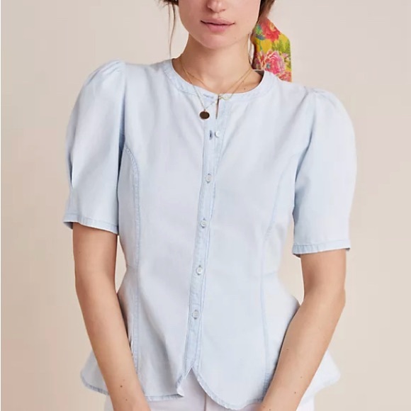 Citizens of Humanity Peplum Button Up Blouse small - Picture 1 of 8